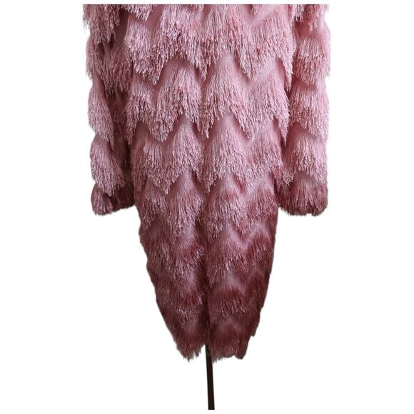 Anthropologie Hutch Fringed Chevron Shift Dress in Rose Size S - Picture 10 of 13